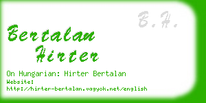 bertalan hirter business card
